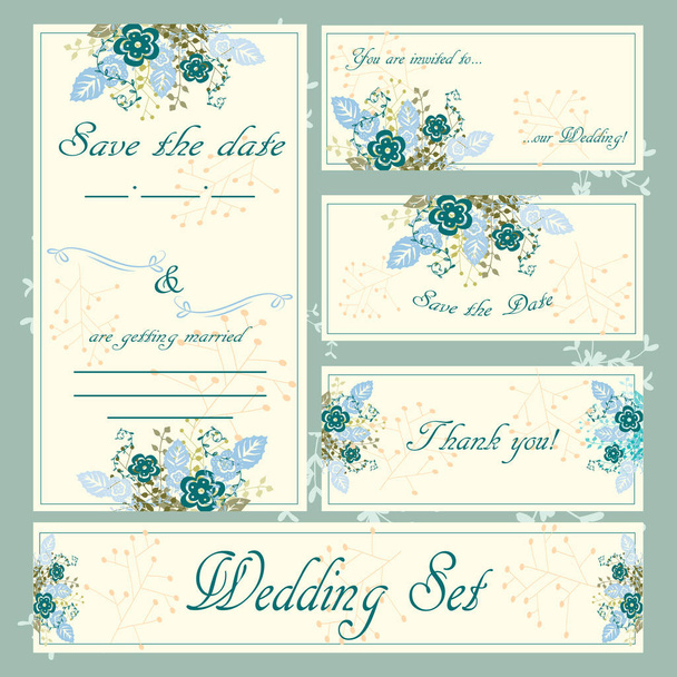 Cartão de convite de casamento desenhado à mão, estilo boho, vetor
 - Vetor, Imagem