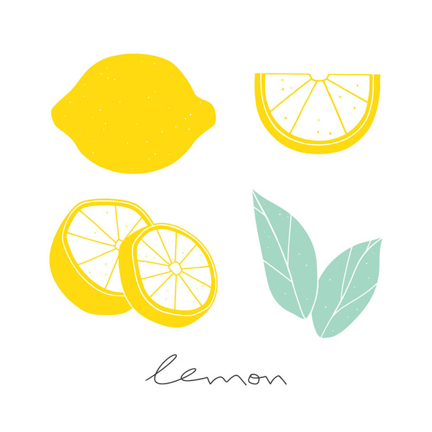 ベクトル レモンを設定 - ベクター画像