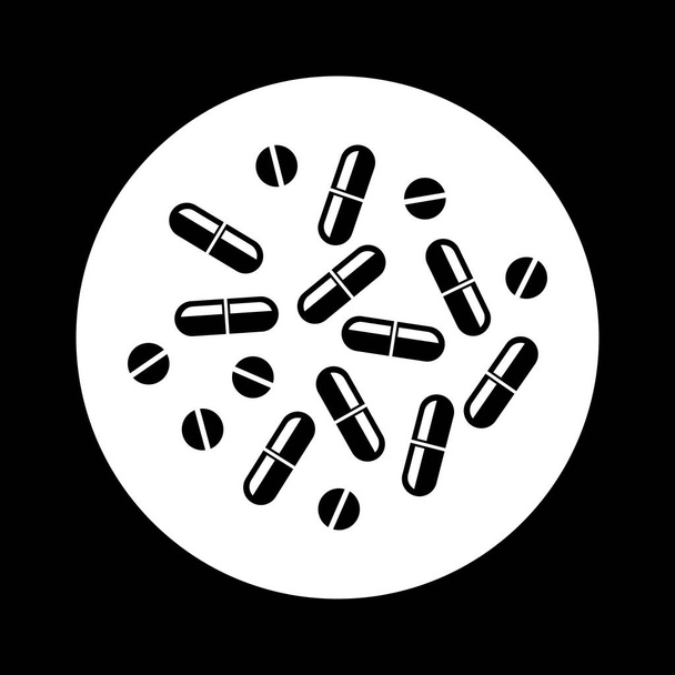 Schwarz-weiße Medizin-Ikone  - Vektor, Bild