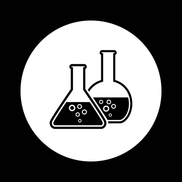 Fekete-fehér laboratóriumi üveg ikon - Vektor, kép