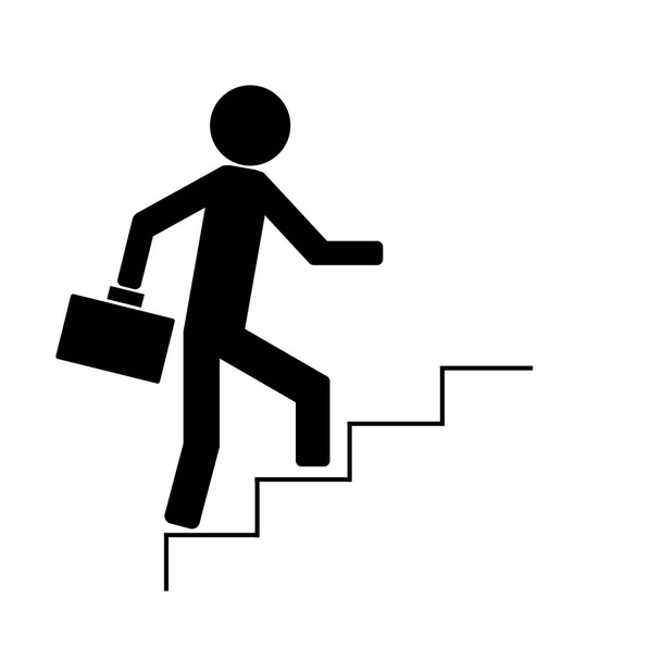 hombre subiendo las escaleras - Vector, Imagen