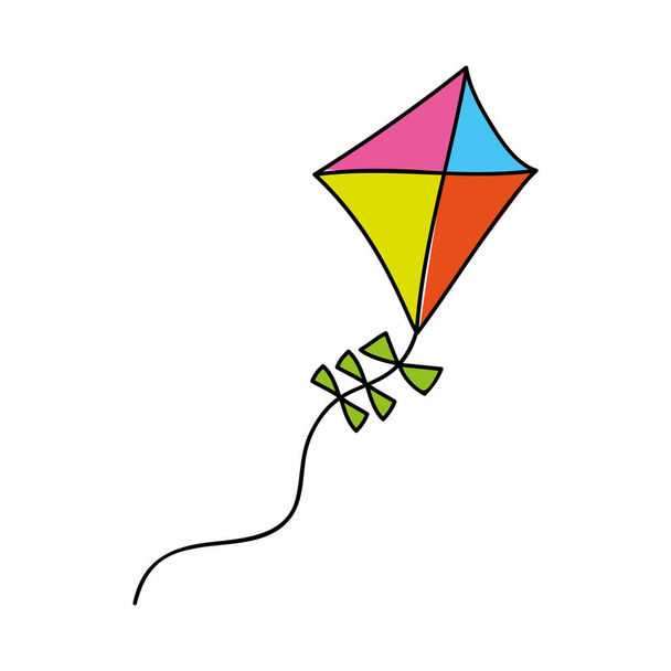 schattig kite vliegende geïsoleerde pictogram - Vector, afbeelding