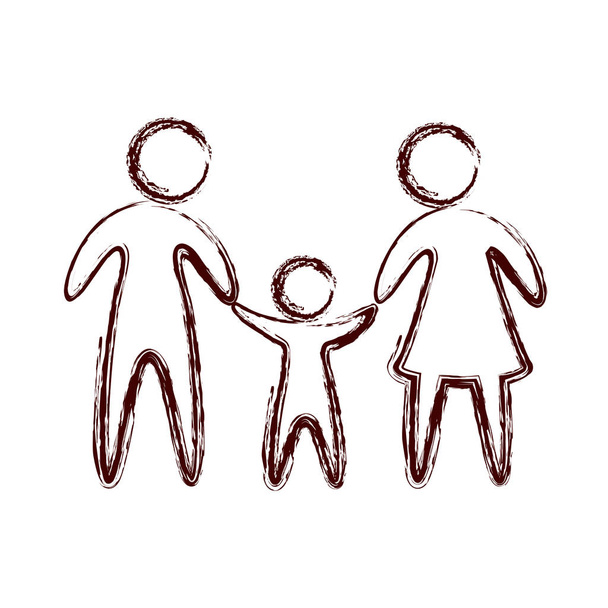 családi szülők silhouette elszigetelt ikon - Vektor, kép