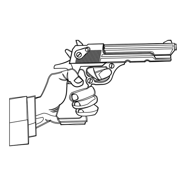 Σχέδιο απομονωμένο πυροβόλων όπλων - Διάνυσμα, εικόνα