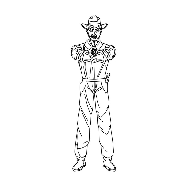 Isolated cowboy cartoon design - Vector, Imagen