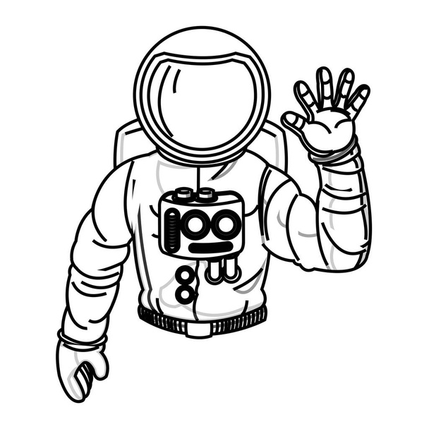İzole astronot karikatür tasarım - Vektör, Görsel