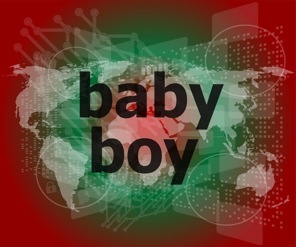 baby boy word on a virtual digital background - Photo, image