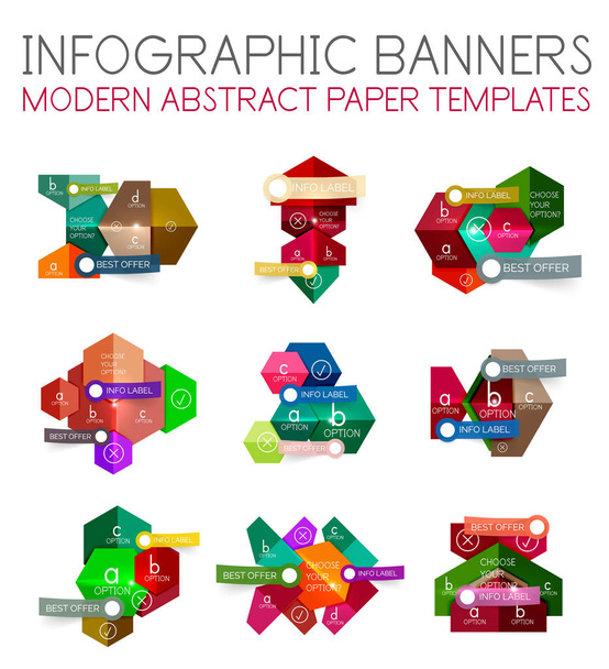 インフォ グラフィックの幾何学的なビジネス テンプレート - ベクター画像