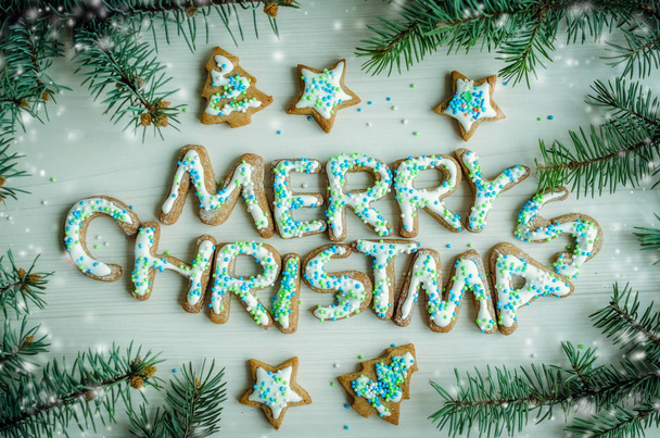 Christmas homemade gingerbread cookies - Фото, зображення