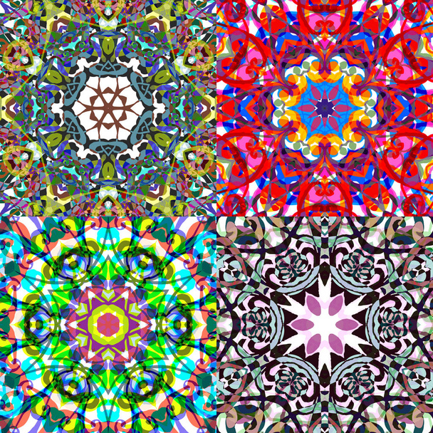 Gorgeous seamless patchwork patterns. - Vektor, Bild