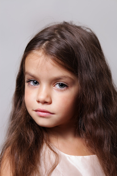 Closeup portrait of pretty little girl - Фото, изображение