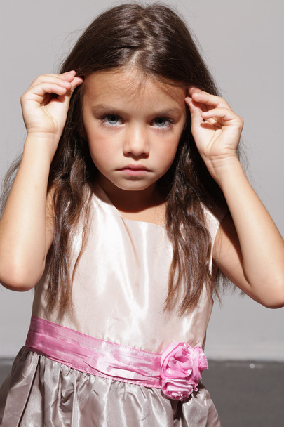 little girl in a dress - Фото, изображение