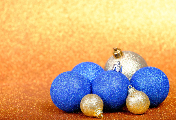 Christmas festive decorations on colorful background - Фото, зображення