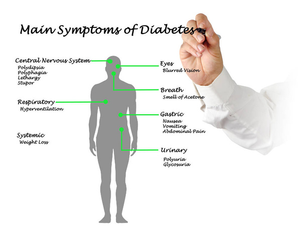 diagram of Main Symptoms of Diabetes  - Photo, Image