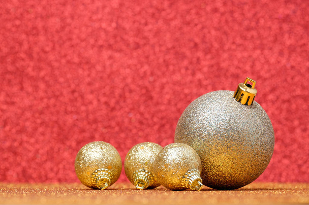 Christmas decorations on a glitter background - 写真・画像