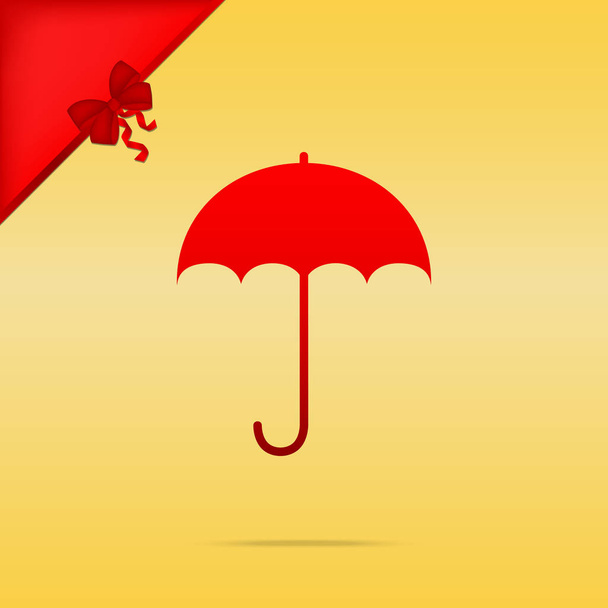 Ομπρέλα εικονίδιο "υπογραφή". Βροχή σύμβολο προστασίας. Επίπεδη σχεδίαση στυλ. C - Διάνυσμα, εικόνα