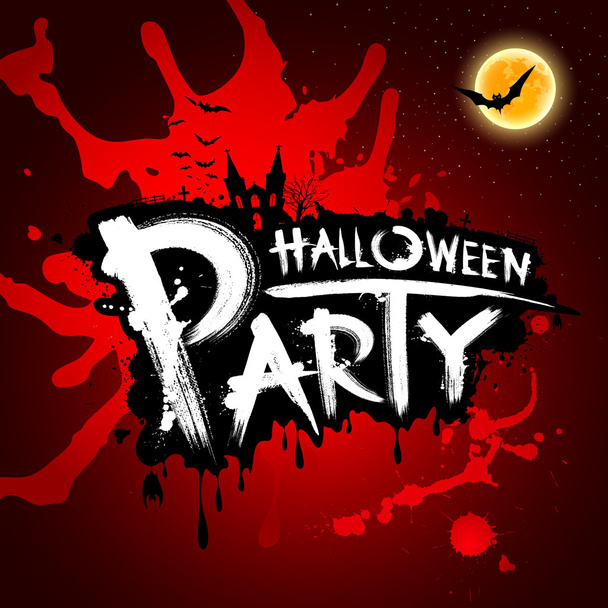 Halloween party blood red background - Vector, Image