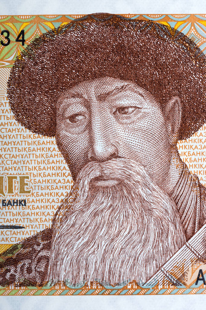 Kurmangazy Sagyrbayuly πορτρέτο από Kazakh χρήματα  - Φωτογραφία, εικόνα