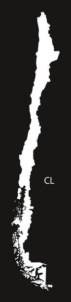 A Chile Térkép fekete ország - Vektor, kép