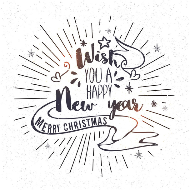 Greeting Card for New Year and Christmas. - Vettoriali, immagini