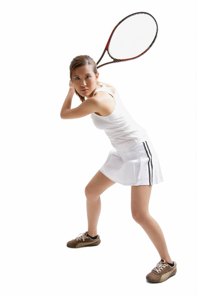 woman holding tennis racket - Foto, imagen