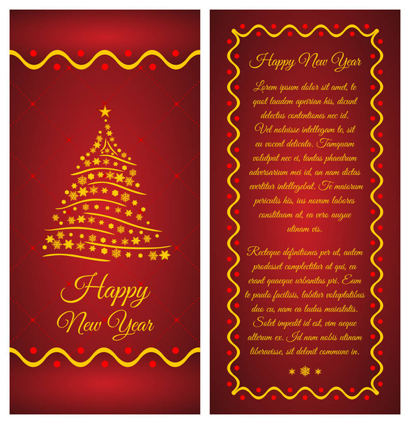 幸せな新年挨拶カード ハッピー新年パンフレット、ポスター テンプレート - ベクター画像