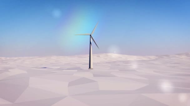 Moderni tuulimylly sinistä taivasta vasten
 - Materiaali, video