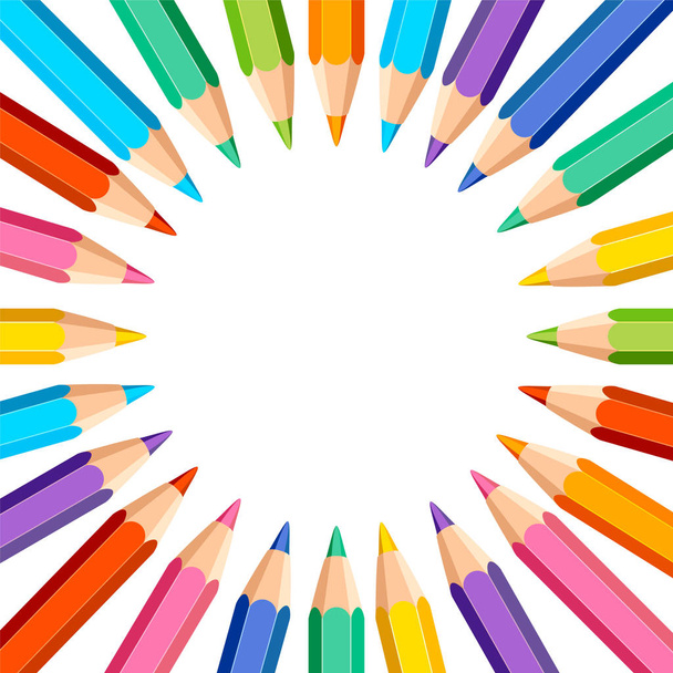 Fondo blanco con lápices de colores
  - Vector, imagen