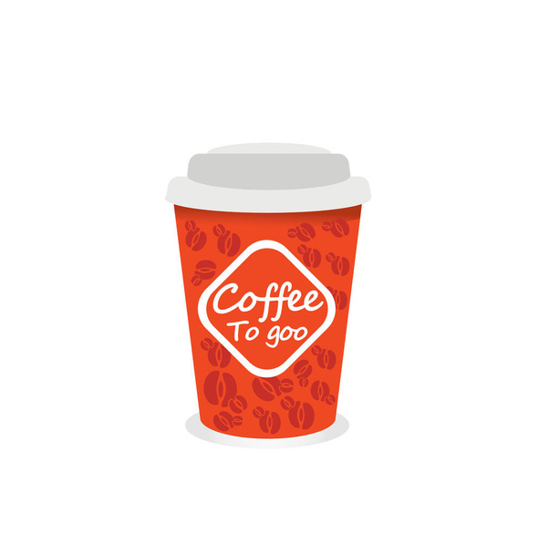 Papiertasse Kaffee mit Logo  - Vektor, Bild