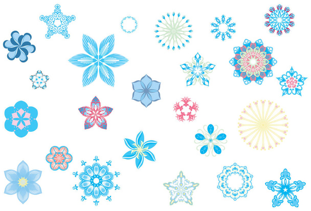 Blooming Flower Shapes - Vector, Image