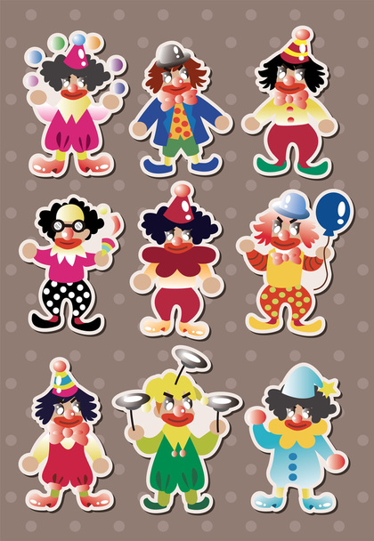 clown stickers - Vetor, Imagem