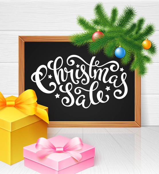 Christmas sale poster - Вектор,изображение