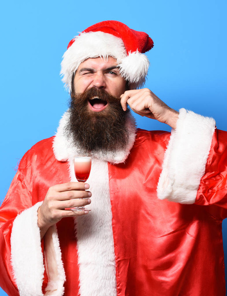 handsome bearded santa claus man - Foto, Imagen