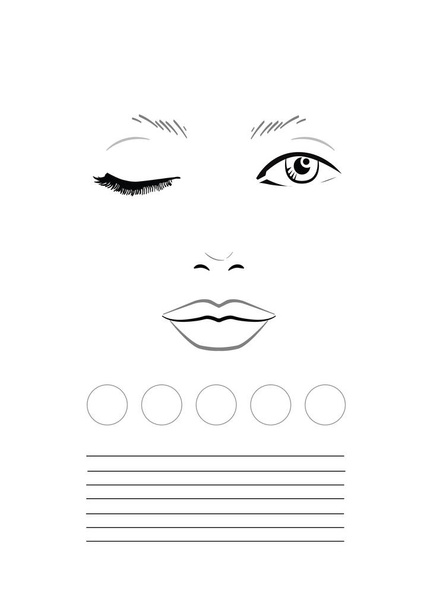 Gezichtskaart Make-up Artiest Blanco. Sjabloon. Vectorillustratie. - Vector, afbeelding