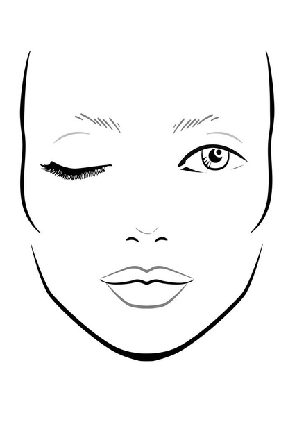 Gezichtskaart Make-up Artiest Blanco. Sjabloon. Vectorillustratie. - Vector, afbeelding