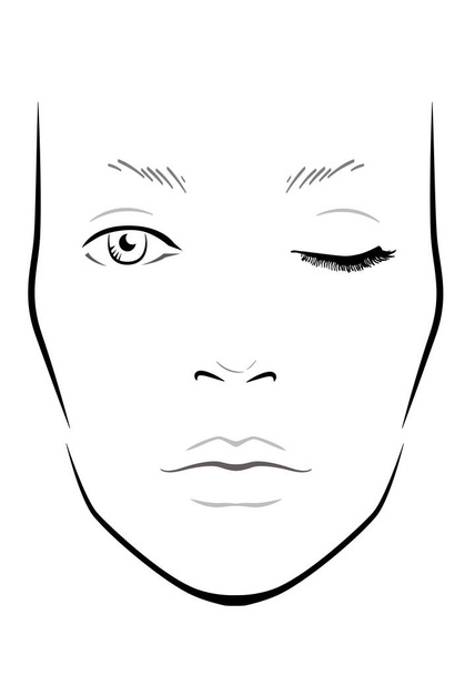 Obličejový graf Makeup Artist Blank. Šablona. Vektorová ilustrace. - Vektor, obrázek