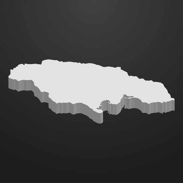 Jamaica kaart in het grijs op een zwarte achtergrond 3d - Vector, afbeelding