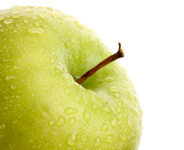 kypsä vihreä omena eristetty valkoinen
 - Valokuva, kuva