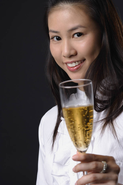 Beautiful woman with drink  - Фото, зображення