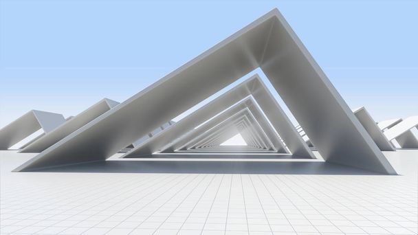 Valkoinen abstrakti arkkitehtuuri construction.3D renderointi
 - Valokuva, kuva