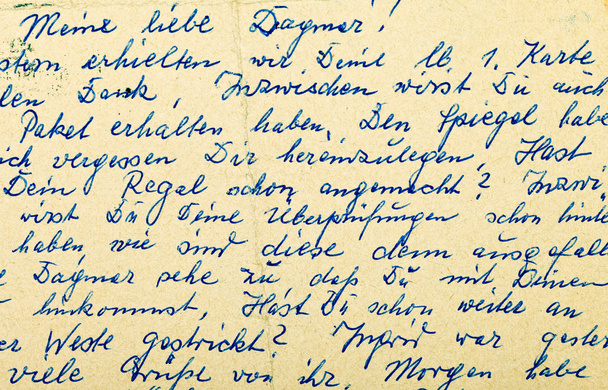 Fragment of an old handwritten letter, written in German. - Photo, Image