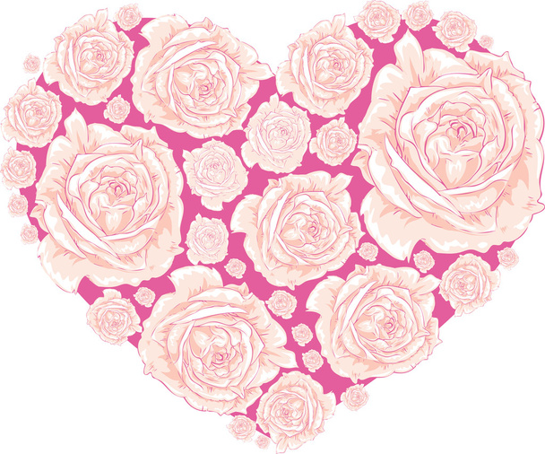 liefde met rozen - Vector, afbeelding