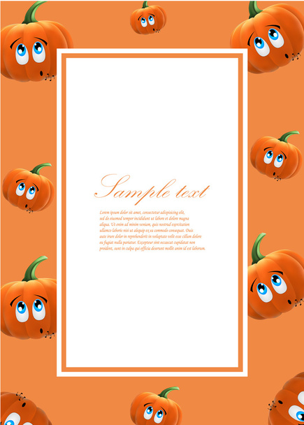 Vector frame with pumpkins - Vetor, Imagem