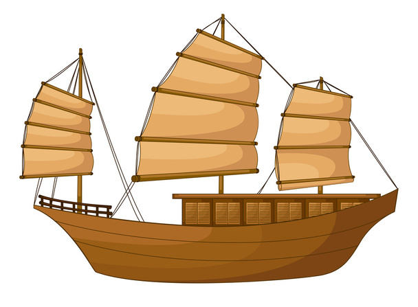 full rigged ship - Vector, afbeelding