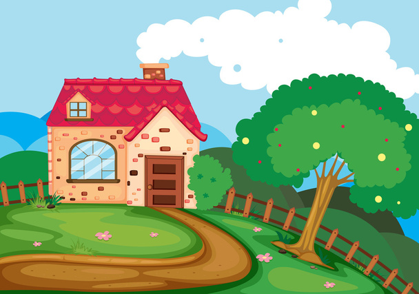 a house in nature - Vector, Image