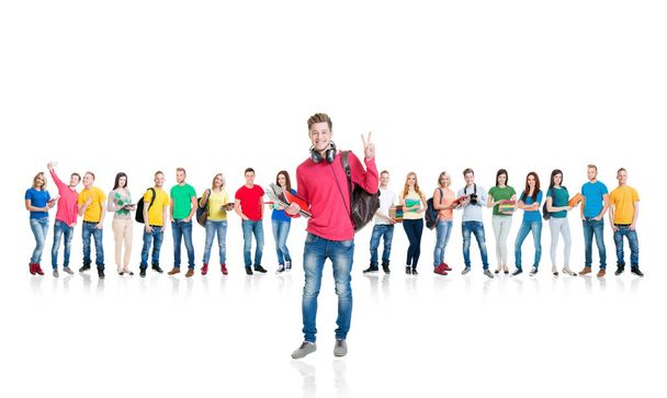 Large group of teenage students  - Фото, зображення