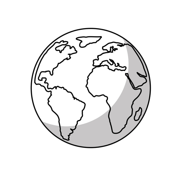 wereld planeet aarde pictogram - Vector, afbeelding