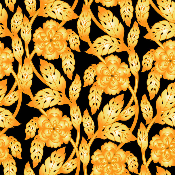 Διάνυσμα απρόσκοπτη υπόβαθρο με floral κλαδιά. Περίπλοκες στολίδι φτιαγμένο από στριμμένη λουλούδια. - Διάνυσμα, εικόνα