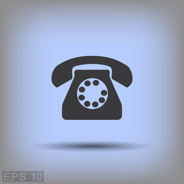 Old telephone icon - Vector, afbeelding