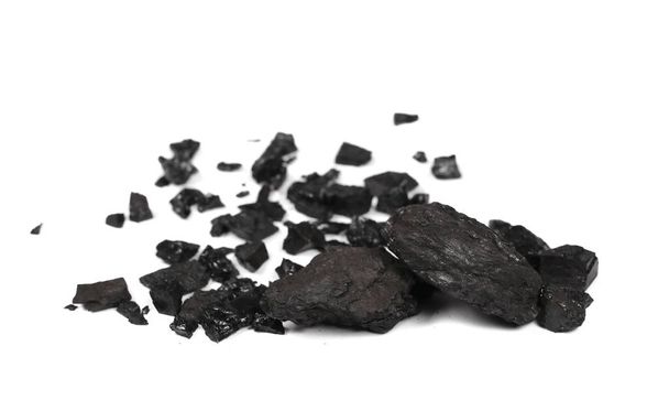 pile black coal isolated on white background - Zdjęcie, obraz
